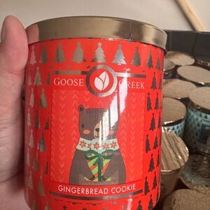 Goose Creek Gingerbread Cookie Candle - Red and Gold